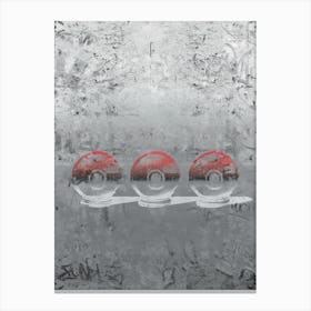 Colour Graffiti style Poke Balls Canvas Print