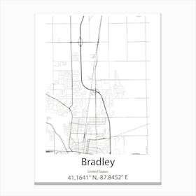 Bradley Gardens,United States Minimalist Map Canvas Print