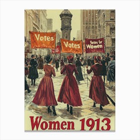 Aihrgdesign A Vintage Political Poster Of A 1913 Suffragette 1 Toile