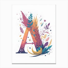 Colorful Letter A Illustration 34 Canvas Print