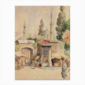 Ancient Gate Near Aya Sophia Mosque, Abdul Qadir Al Rassam Canvas Print