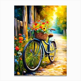 Bicycle With Flowers Canvas Print