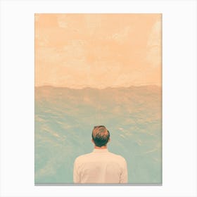 Man Looking At The Ocean 1 Canvas Print