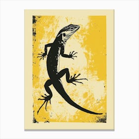 Yellow Oustalets Lizard Block Print 2 Canvas Print