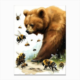 Bumblebee Storybook Illustration 5 Canvas Print