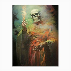 Skeleton In Smoke Canvas Print