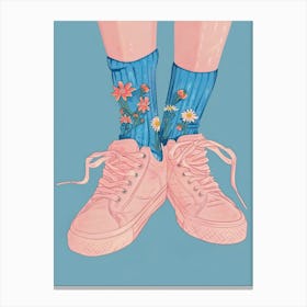 Pink Shoes And Wild Flowers 4 Canvas Print