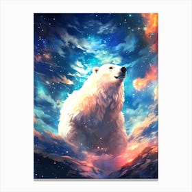 Polar Bear In The Sky 2 Canvas Print