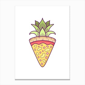 Pineapple Pizza Coat Of Arms Canvas Print