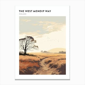 The West Mendip Way England 4 Hiking Trail Landscape Poster Canvas Print