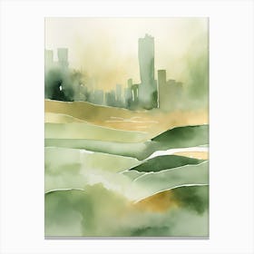 Los Angeles Golden Green Santa Monica Canvas Print