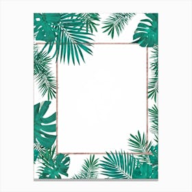 Square Tropical Floral Graphic Tree Branches Embrace Modern Minimalism Amidst A Dense Jungle Of Flo (1) Canvas Print