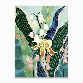 Colourful Flower Illustration Lily Of The Valley 2 Canvas Print