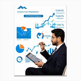 Blueprint Of Economic Progression In A Corporate Setting Iconography Representing Key Concepts Lik (5) Canvas Print