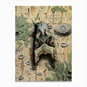 Vintage Moth On A Tree Canvas Print