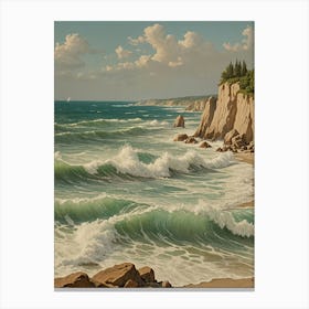 Cliffs And Waves Canvas Print