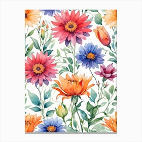 Watercolor Flowers 21 Canvas Print