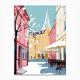Oslo, Norway, Flat Pastels Tones Illustration 2 Canvas Print