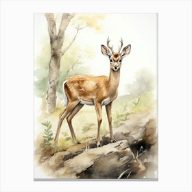 Storybook Animal Watercolour Gazelle 2 Canvas Print