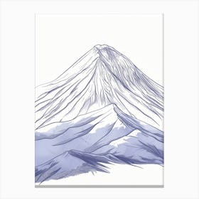 Mount Ararat Turkey Color Line Drawing (7) Canvas Print