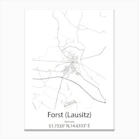 Forst (Lausitz),Germany Minimalist Map Canvas Print