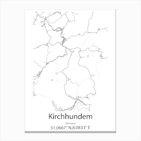 Kirchhundem,Germany Minimalist Map Canvas Print