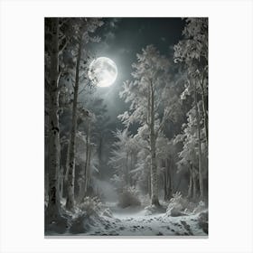 Full Moon In The Forest 3 Canvas Print