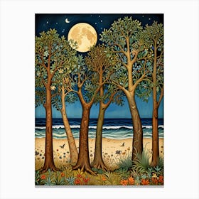 William Morris Moonlight On The Beach 1 Canvas Print