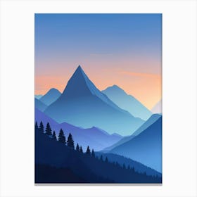 Misty Mountains Vertical Composition In Blue Tone 160 Canvas Print