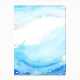 Blue Ocean Wave Watercolor Vertical Composition 15 Canvas Print