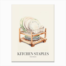 Kitchen Staples Dish Rack Canvas Print