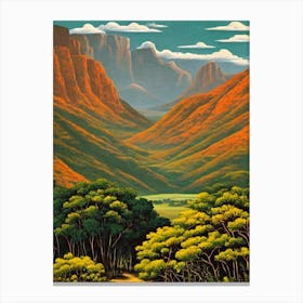 Kruger National Park South Africa Vintage Poster Canvas Print