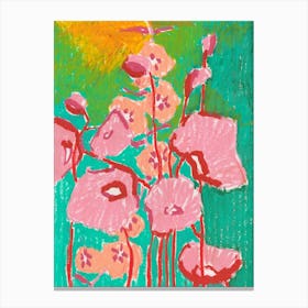 Pink and Red Poppies Canvas Print
