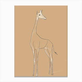 Giraffe - Boho, Line Art 5 Canvas Print