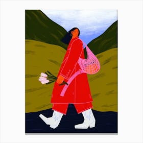 Man In A Red Coat Canvas Print