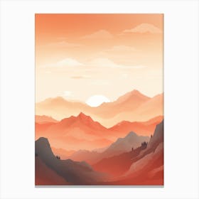 Sunset In The Mountains 1 Canvas Print