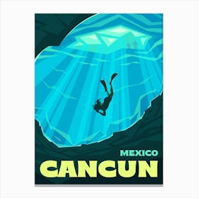 Cancun Mexico travel poster Canvas Print