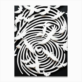 Paper Birds In A Spiral Canvas Print