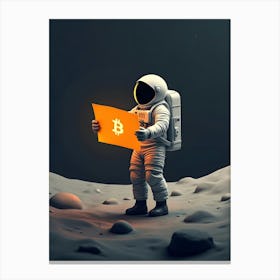 Bitcoin On The Moon 11 Canvas Print