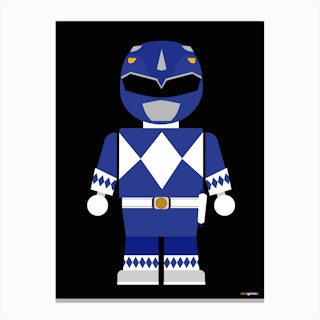 Toy Power Ranger Blue Canvas Print
