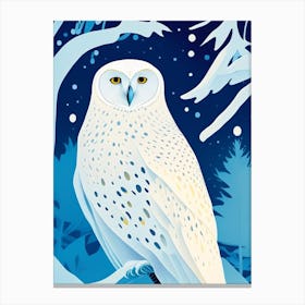 Snowy Owl Pop Matisse 2 Bird Canvas Print