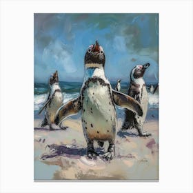 African Penguin Phillip Island The Penguin Parade Oil Painting 1 Canvas Print