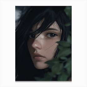 Girl With Black Hair 2 Canvas Print