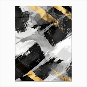 Abstract Black And Gold Painting 35 Canvas Print