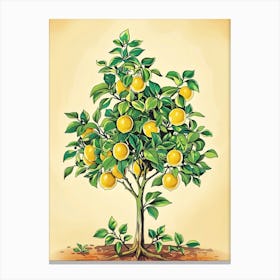 Lemon Tree Storybook Illustration 2 Canvas Print