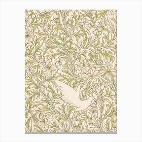 Dove William Morris Style Bird Canvas Print