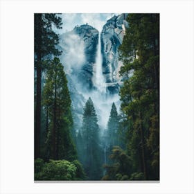 Waterfall In Yosemite 5 Canvas Print
