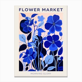 Blue Flower Market Poster Morning Glory 3 Canvas Print