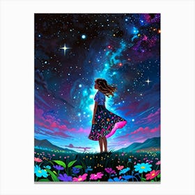 Girl In The Sky Canvas Print