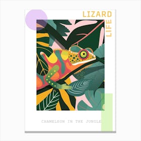 Chameleon In The Jungle Modern Abstract Illustration 2 Poster Canvas Print